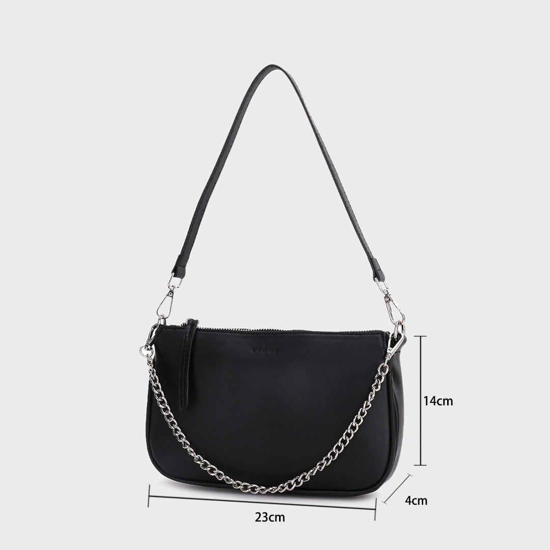 RCFJ B Y K L A N D Round Crossbody Bag for Women,PU Leather Shoulder Bag with Metal Chain Strap, Cellphone Purses with Zipper